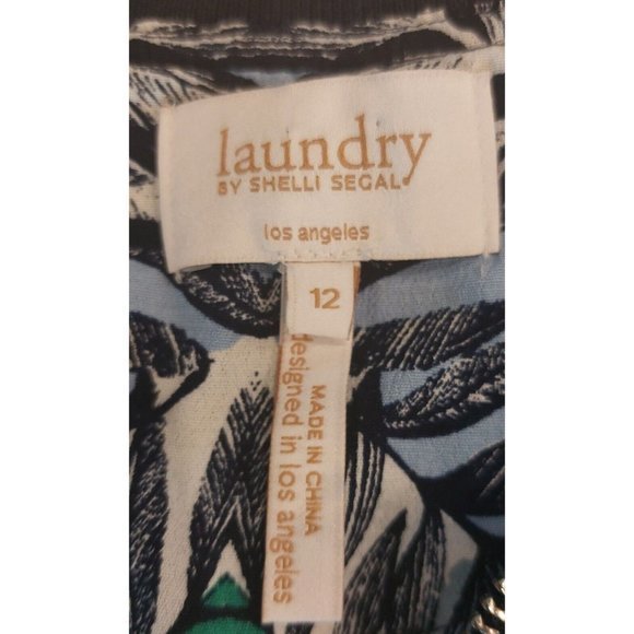 Laundry By Shelli Segal Leaf Print Zip Up Viscose Jacket Size 12 - Picture 3 of 7